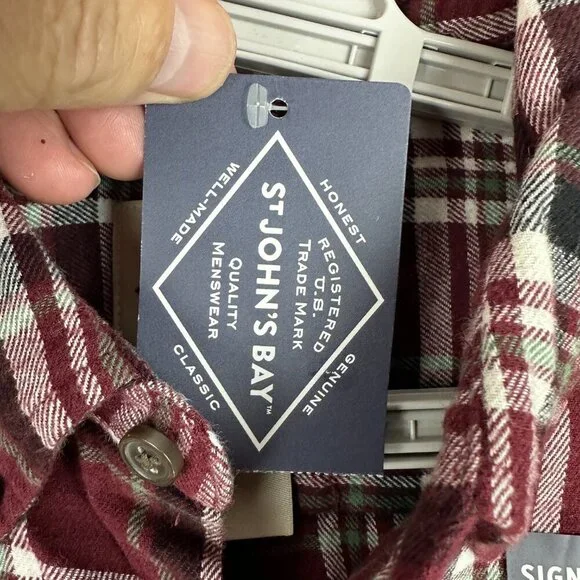 ST. JOHN'S BAY MEN'S CLASSIC FIT COTTON FLANNEL SHIRTPLAID PATTERN, SIZE S SMALL - Picture 11 of 11